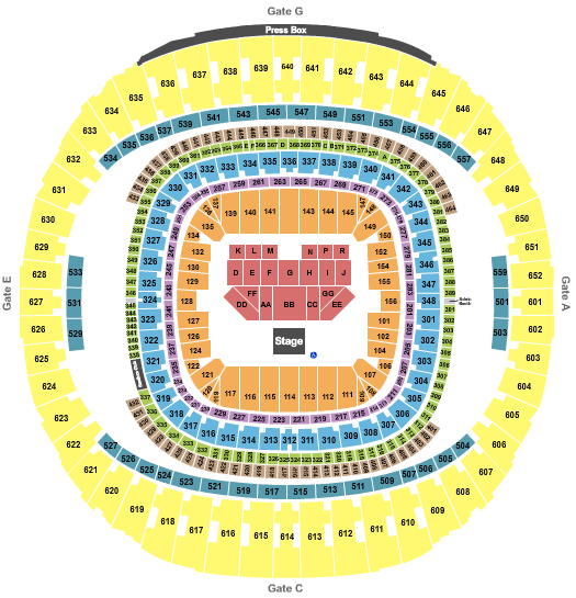 Caesars Superdome Seating Map