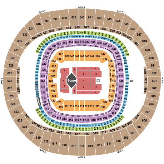 Caesars Superdome Garth Brooks Seating Chart