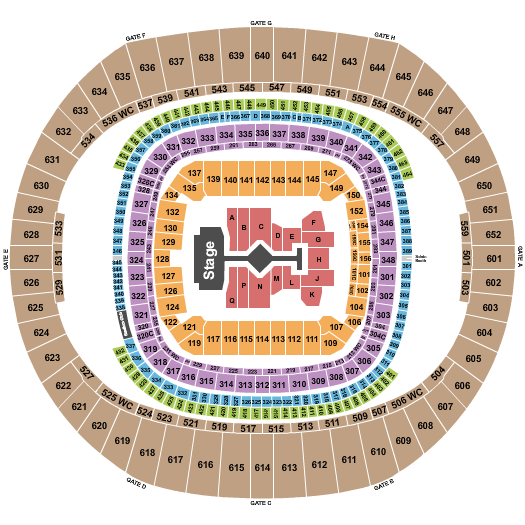 Caesars Superdome Taylor Swift Seating Chart