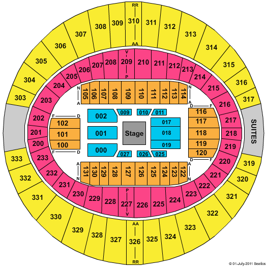 Cajundome CenterStage Seating Chart