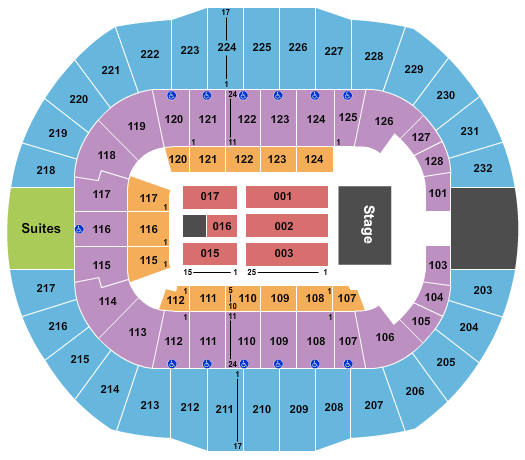 seating chart for Cajundome - Endstage 2 - eventticketscenter.com