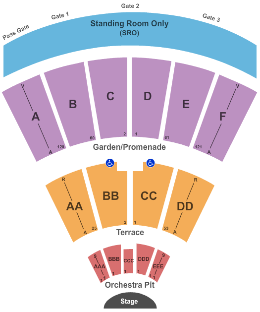 Cal Coast Credit Union Open Air Theatre End Stage Seating Chart