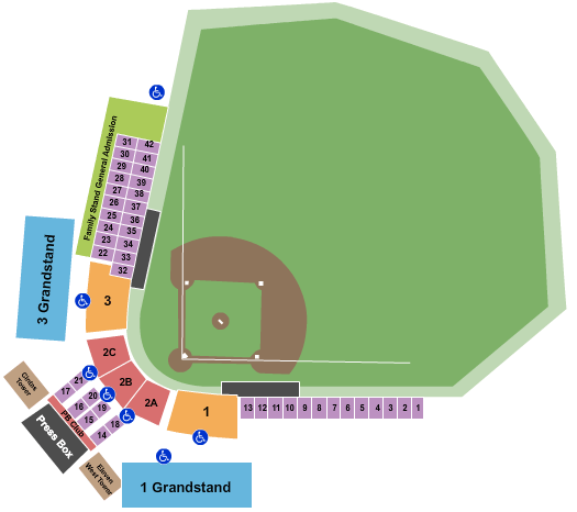 Calfee Park Baseball Seating Chart