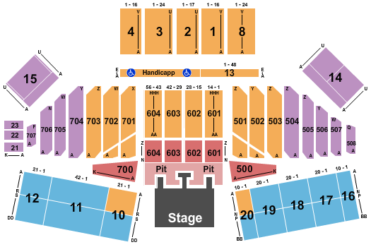 California Mid-state Fair Grounds Endstage GA Pit w/ Catwalk Seating Chart