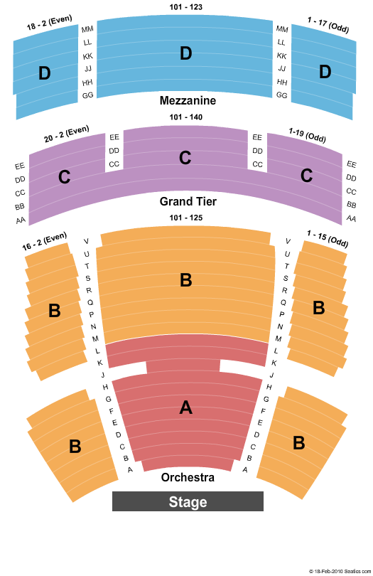 California Theatre - San Jose Endstage Int Zone - Consult Maps Team first Seating Chart