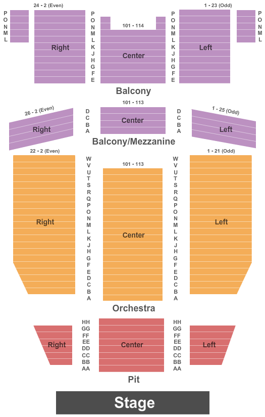 Calvin Theatre Seating Chart