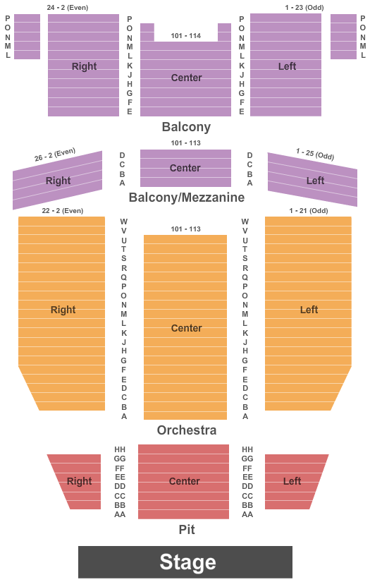 Chevrolet Theater Seating Chart