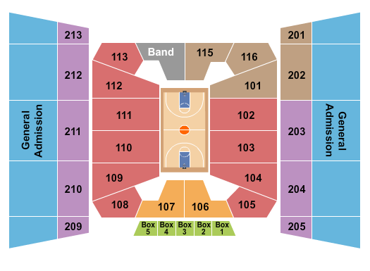 Cam Henderson Center Basketball - Women Seating Chart