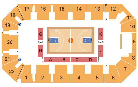 1st Summit Arena at Cambria County War Memorial Basketball 2 Seating Chart