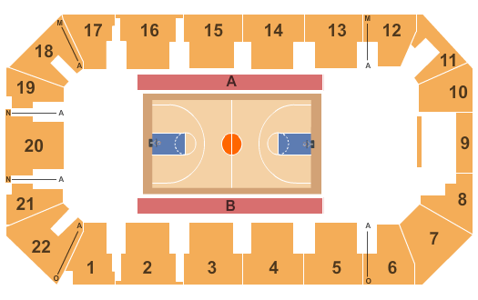 1st Summit Arena at Cambria County War Memorial Basketball Seating Chart