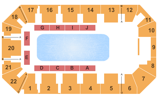 1st Summit Arena at Cambria County War Memorial Disney On Ice Seating Chart