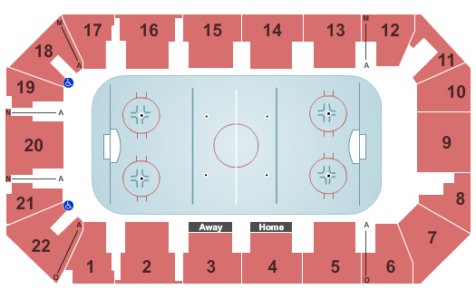 1st Summit Arena at Cambria County War Memorial Hockey Seating Chart