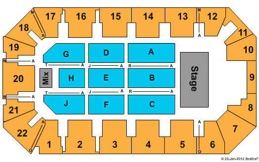 1st Summit Arena at Cambria County War Memorial Kelly Clarkson Seating Chart
