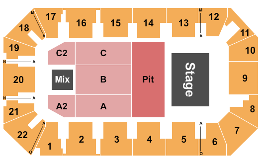1st Summit Arena at Cambria County War Memorial Lee Brice Seating Chart