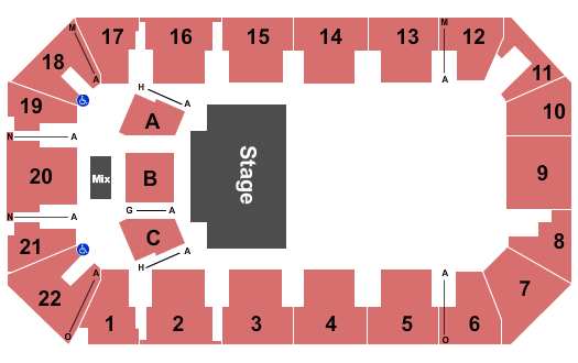 1st Summit Arena at Cambria County War Memorial Standard Seating Chart