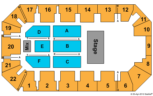 1st Summit Arena at Cambria County War Memorial The Fresh Beat Band Seating Chart