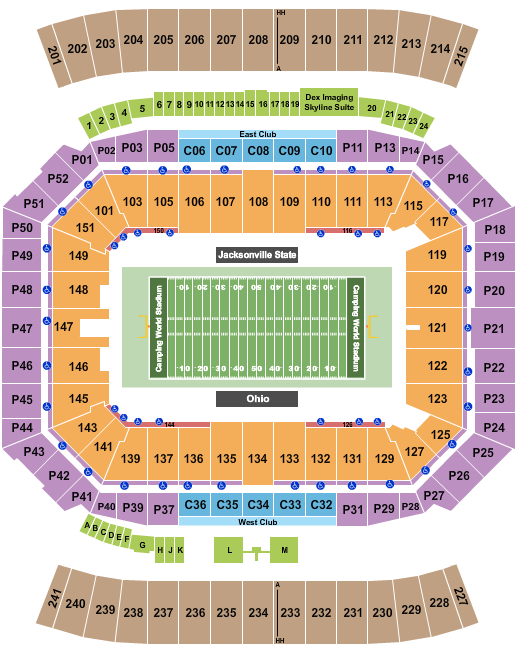 Camping World Stadium Cure Bowl Seating Chart