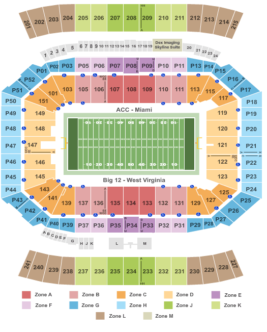 Camping World Stadium 2016 Russell athletic Bowl-Int Zone Seating Chart