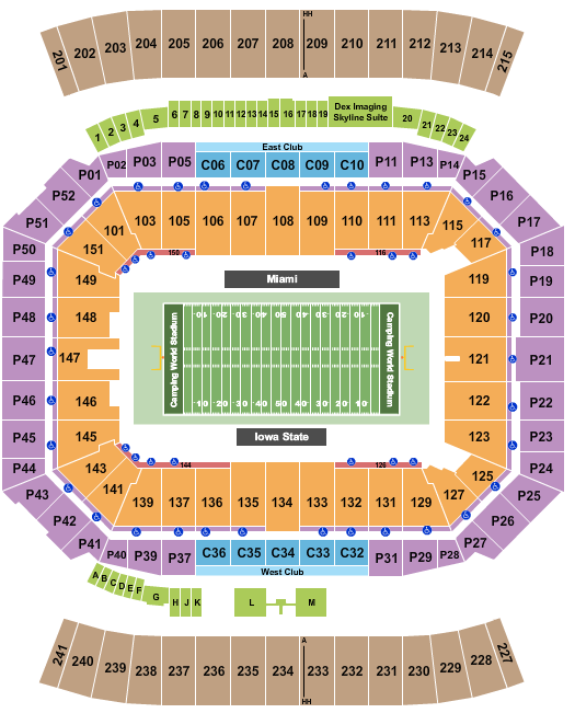 Camping World Stadium Pop-Tarts Bowl Seating Chart