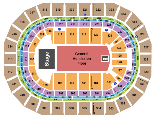 Canada Life Centre End Stage GA Floor Seating Chart