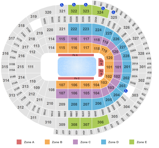 Canadian Tire Centre Detailed Seating Chart