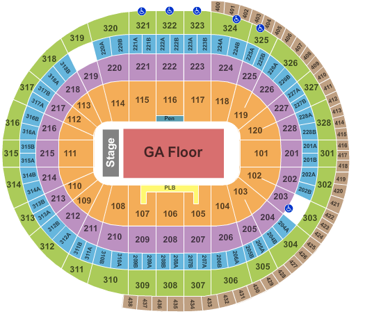 Canadian Tire Centre End Stage GA Seating Chart