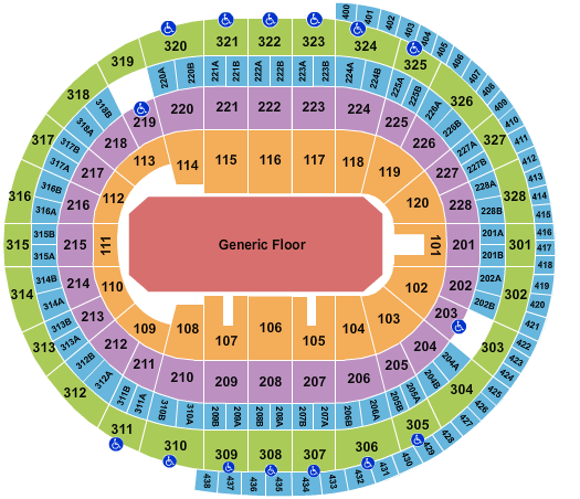 Canadian Tire Centre Generic Floor Seating Chart