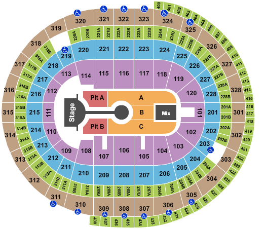Canadian Tire Centre Imagine Dragons Seating Chart