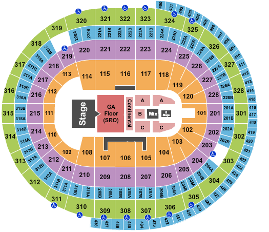 Canadian Tire Centre Keith Urban Seating Chart