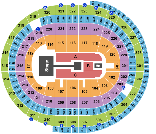 Canadian Tire Centre Michael Buble-2 Seating Chart