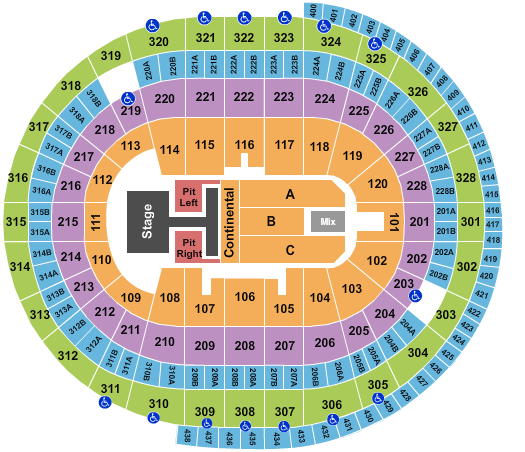 Canadian Tire Centre Old Dominion Seating Chart