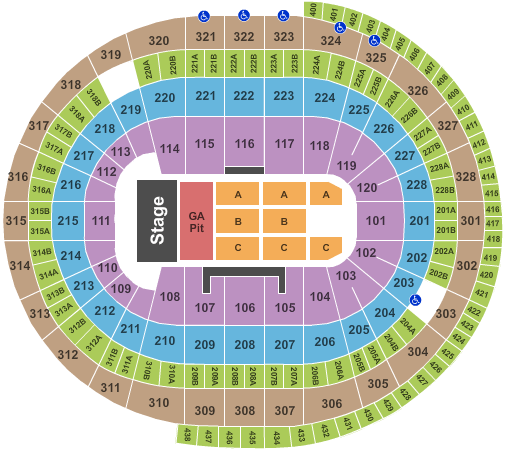Canadian Tire Centre Eric Church/Pearl Jam Seating Chart