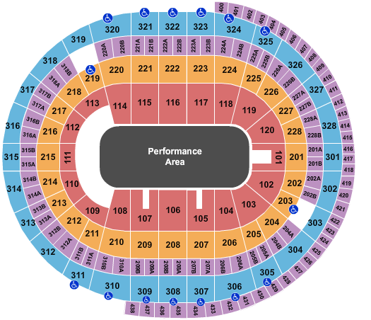 Canadian Tire Centre Performance Area Seating Chart