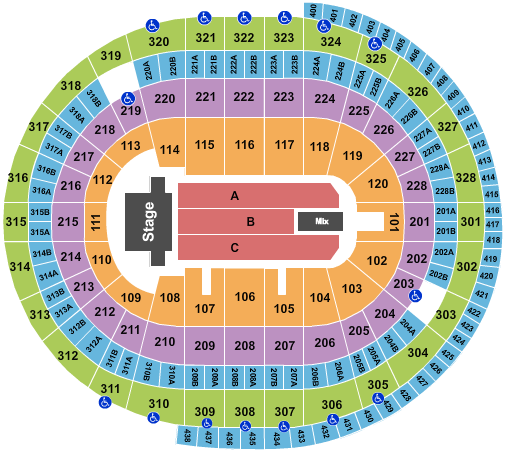 Canadian Tire Centre TSO Seating Chart