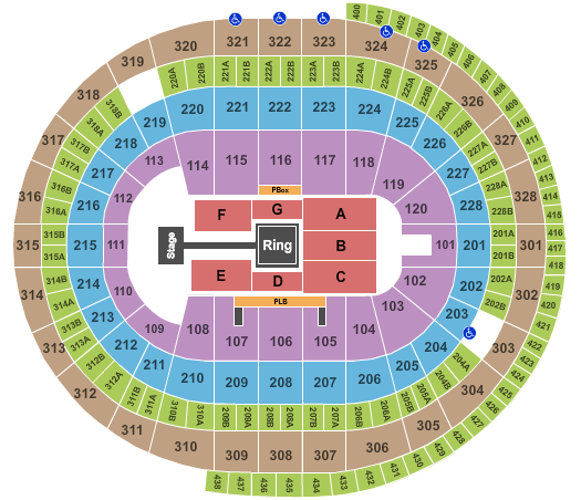 Canadian Tire Centre WWE-2 Seating Chart