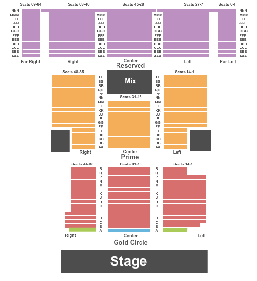 Cannery Hotel & Casino End Stage 2 Seating Chart