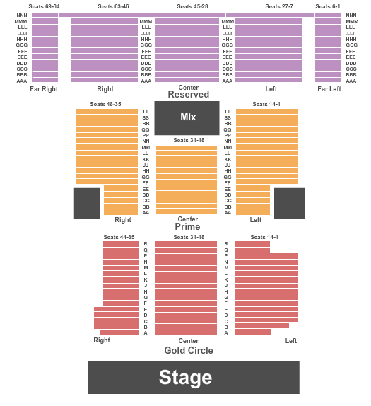 Cannery Hotel & Casino End Stage Seating Chart
