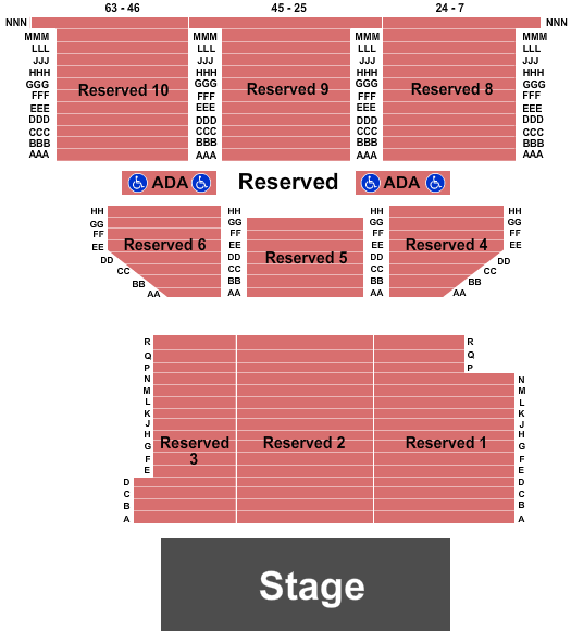 Cannery Hotel & Casino Seating Chart