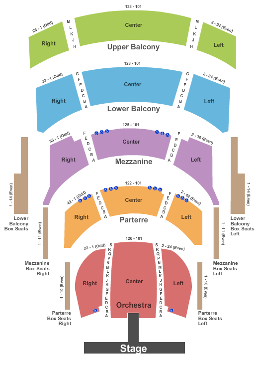 Cannon Center For The Performing Arts T-Stage Seating Chart