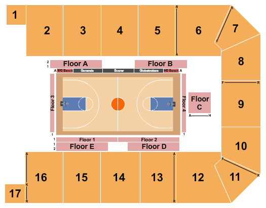 Canton Memorial Civic Center Basketball - Globetrotters Seating Chart