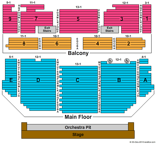 Taft Theater Seating Chart