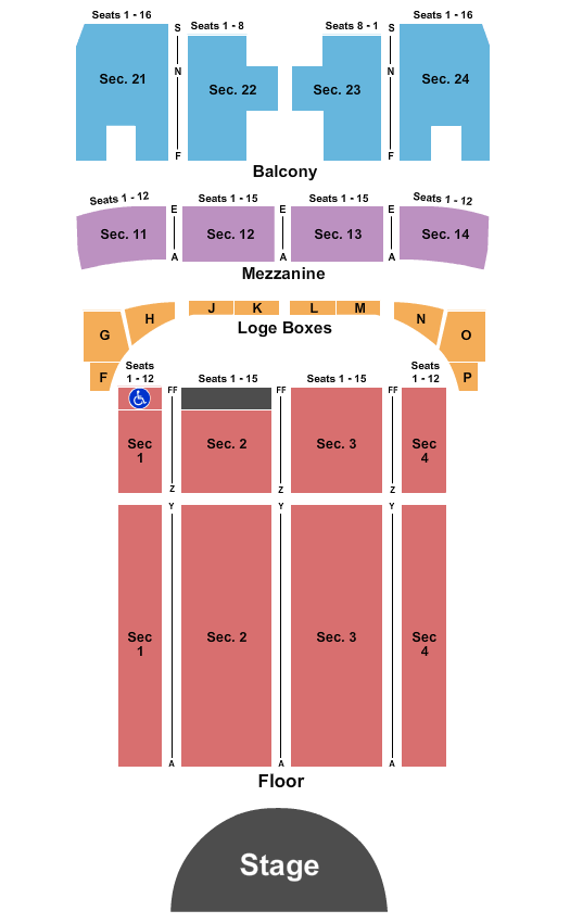 seating chart for Capitol Theatre - Wheeling - Endstage 2 - eventticketscenter.com