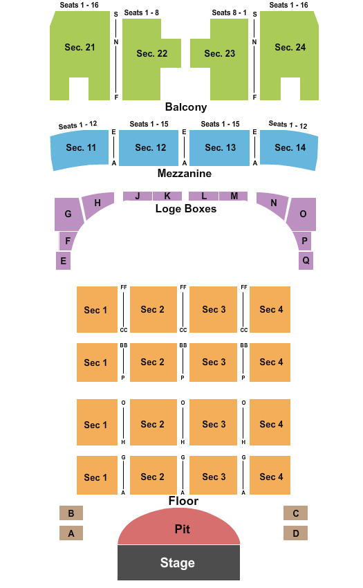 seating chart for Capitol Theatre - Wheeling - Endstage 3 - eventticketscenter.com