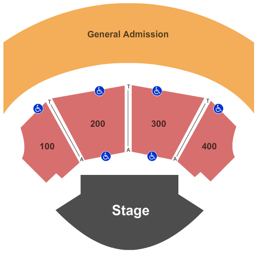 seating chart for Capital City Amphitheater at Cascades Park - End Stage - eventticketscenter.com