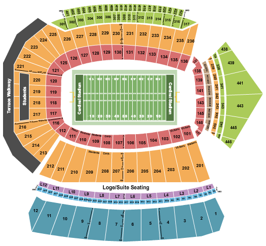 L&N Federal Credit Union Stadium Football Seating Chart