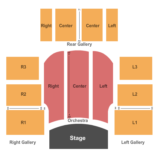 Carole & Barry Kaye Performing Arts Auditorium End Stage Seating Chart