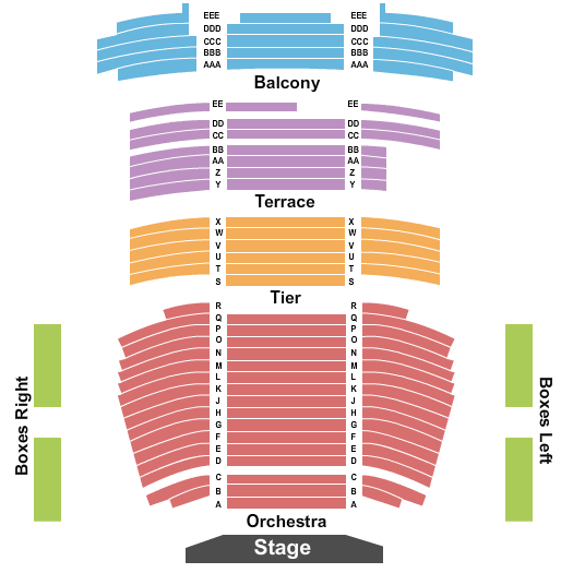 seating chart for Yardley Hall at Midwest Trust Center - End Stage - eventticketscenter.com