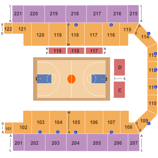 Carlson Sports Arena Basketball Seating Chart