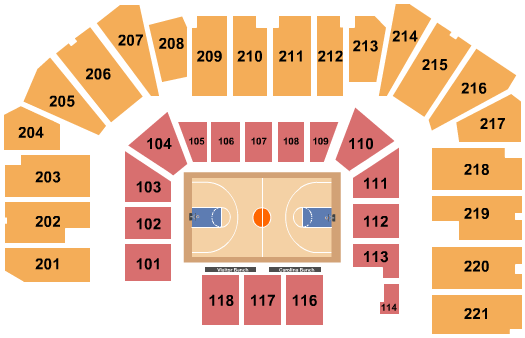 Carmichael Arena Basketball Seating Chart