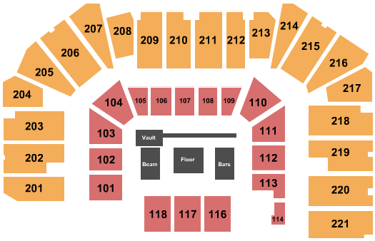 Carmichael Arena Gymnastics Seating Chart